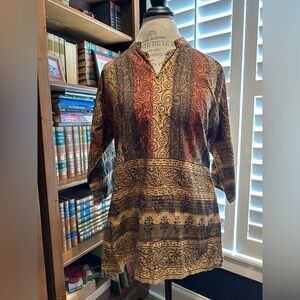 Bohemian Print Tunic Top